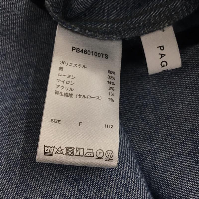 ページボーイ PAGEBOY シャツ、ブラウス 長袖 長袖シャツ 無地シャツ カラーシャツ デニムシャツ FREE 無地 インディゴ / インディゴ /  レディース USED 古着 中古 10130915