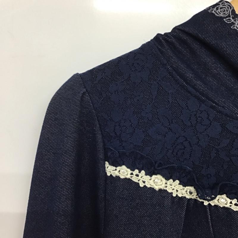 アクシーズファム axes femme パーカー 長袖 ジップパーカー M 無地 青 / ブルー /  レディース USED 古着 中古 10140650