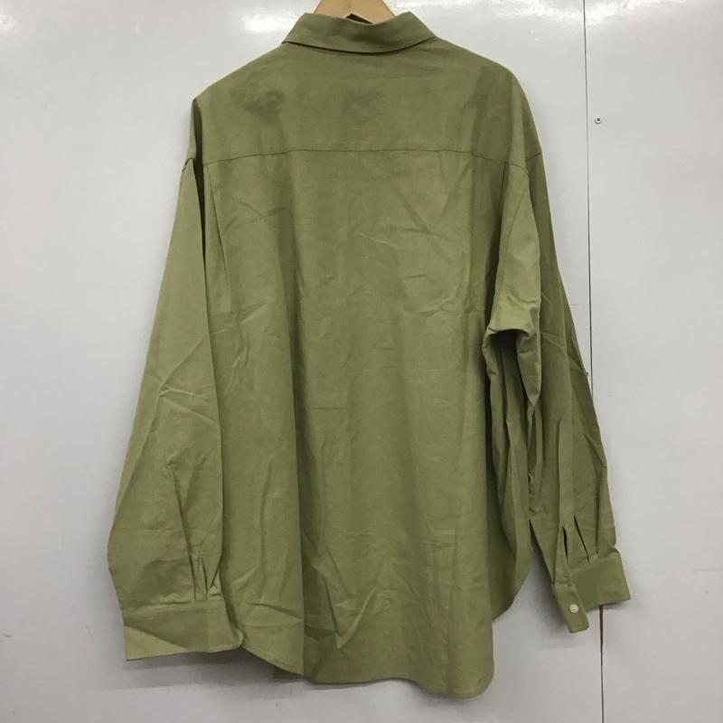 インヘリット INHERIT シャツ、ブラウス 長袖 24-050-724-5010-1-0 シャツ コットンリネン スキッパー シャツ FREE 無地 カーキ / カーキ /  メンズ USED 古着 中古 10148961