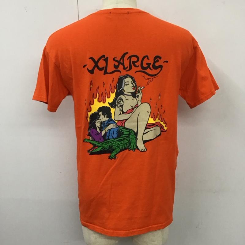 エクストララージ XLARGE Tシャツ 半袖 101208011009 バックプリント M ロゴ、文字 橙 / オレンジ /  メンズ USED 古着 中古 10119830