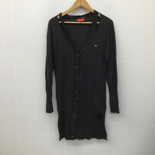 ヴィヴィアン ウエストウッド レッドレーベル Vivienne Westwood red label カーディガン 長袖 2 ロゴ、文字 チャコールグレー / チャコールグレー /  レディース USED 古着 中古 10137587