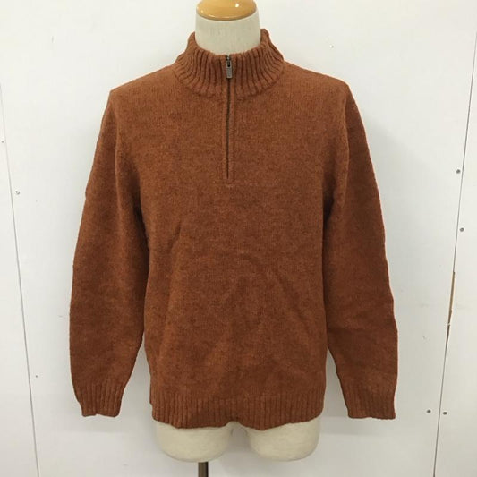 エルエルビーン L.L.Bean ニット、セーター 長袖 285327 ハーフジップ エルボーパッチ S 無地 橙 / オレンジ /  メンズ USED 古着 中古 10111250