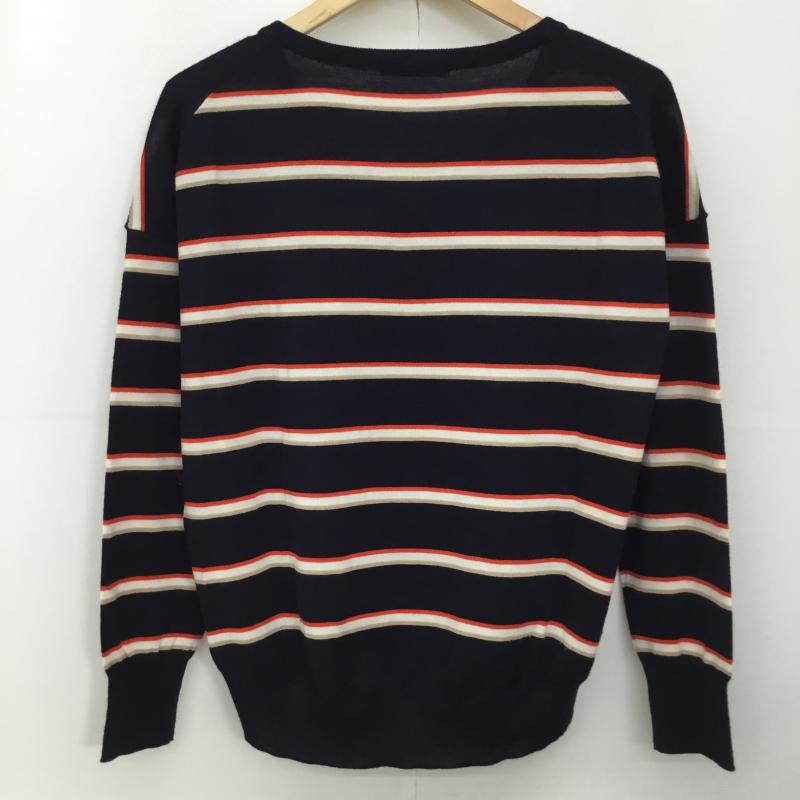 マカフィー MACPHEE カットソー 長袖 S ボーダー柄 橙 / オレンジ / X 紺 / ネイビー / X ベージュ / ベージュ /  レディース USED 古着 中古 10140077