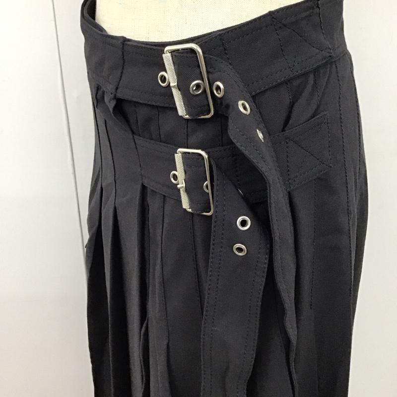 ザラ ZARA スカート ロングスカート 7967 333 802 アシンメトリー プリーツ XS 無地 紺 / ネイビー /  レディース USED 古着 中古 10114778
