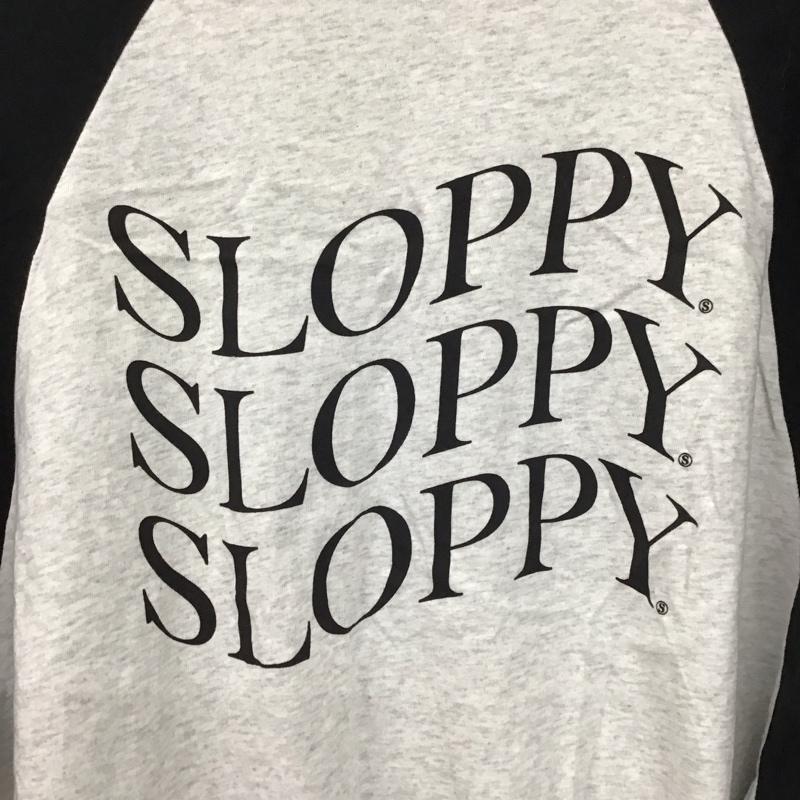 スラッピー SLOPPY カットソー 七分袖 ラグラン FREE ロゴ、文字 黒 / ブラック / X 灰 / グレー /  レディース USED 古着 中古 10149787