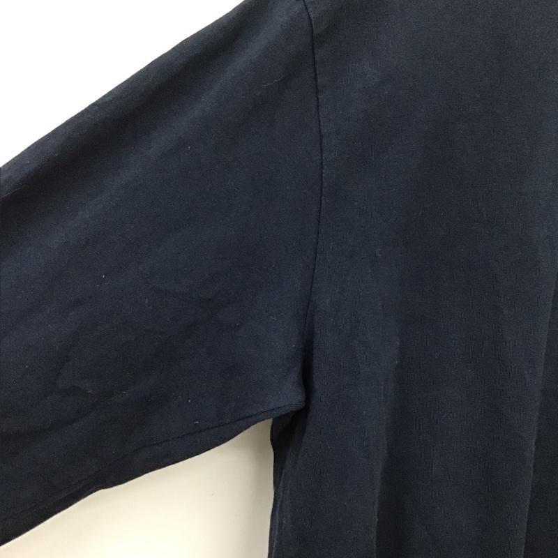 チャンピオン Champion Tシャツ 長袖 C8-Q407 バックロゴ ロンT クルーネック XL ロゴ、文字 紺 / ネイビー /  メンズ USED 古着 中古 10131337