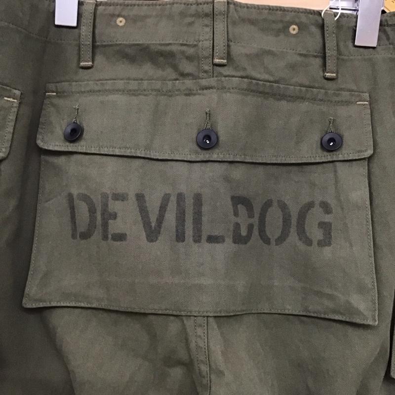 フリーホイーラーズ FREEWHEELERS パンツ ワークパンツ、ペインターパンツ u.s.m.c devil dog m-1944 1940sCIVILIANMILITARYSTYLECLOTHING ミリタリーパンツ 34インチ ロゴ、文字 カーキ / カーキ /  メンズ USED 古着 中古 10139021