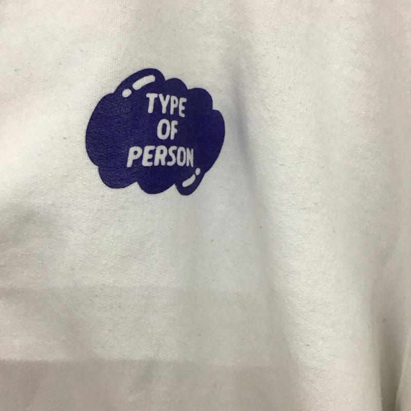 タイプオブパーソン TYPE OF PERSON トレーナー 長袖 長袖トレーナー スウェット クルーネック プルオーバー L ロゴ、文字 白 / ホワイト /  メンズ USED 古着 中古 10128759