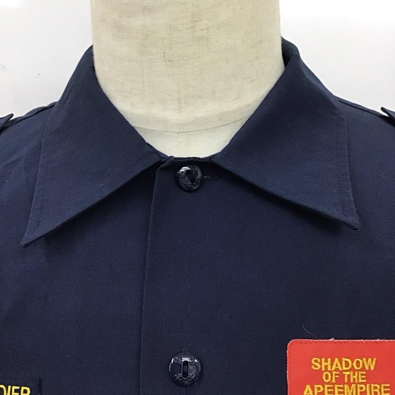 アベイシングエイプ A BATHING APE シャツ、ブラウス 長袖 ボーイスカウトシャツ L  紺 / ネイビー /  メンズ USED 古着 中古 10117972