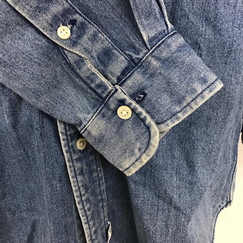 ラルフローレン RALPHLAUREN シャツ、ブラウス 長袖 デニムシャツ ポロベア ボタンダウン L ワンポイント 青 / ブルー /  メンズ USED 古着 中古 10112937