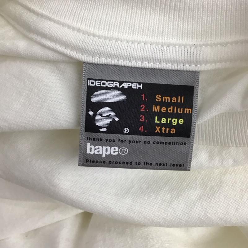 アベイシングエイプ A BATHING APE Tシャツ 半袖 半袖カットソー プリントTシャツ クルーネックカットソー 初期 L ロゴ、文字 白 / ホワイト /  メンズ USED 古着 中古 10127801