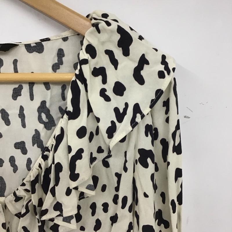 ザラ ZARA シャツ、ブラウス 長袖 M ヒョウ柄・レオパード柄 白 / ホワイト /  レディース USED 古着 中古 10136852