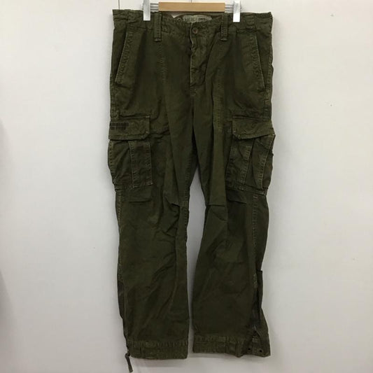 アバクロンビーアンドフィッチ ABERCROMBIE&FITCH パンツ ワークパンツ、ペインターパンツ カーゴパンツ カジュアルパンツ ワイドパンツ ワークパンツ ミリタリーパンツ L 無地 カーキ / カーキ /  メンズ USED 古着 中古 10109856