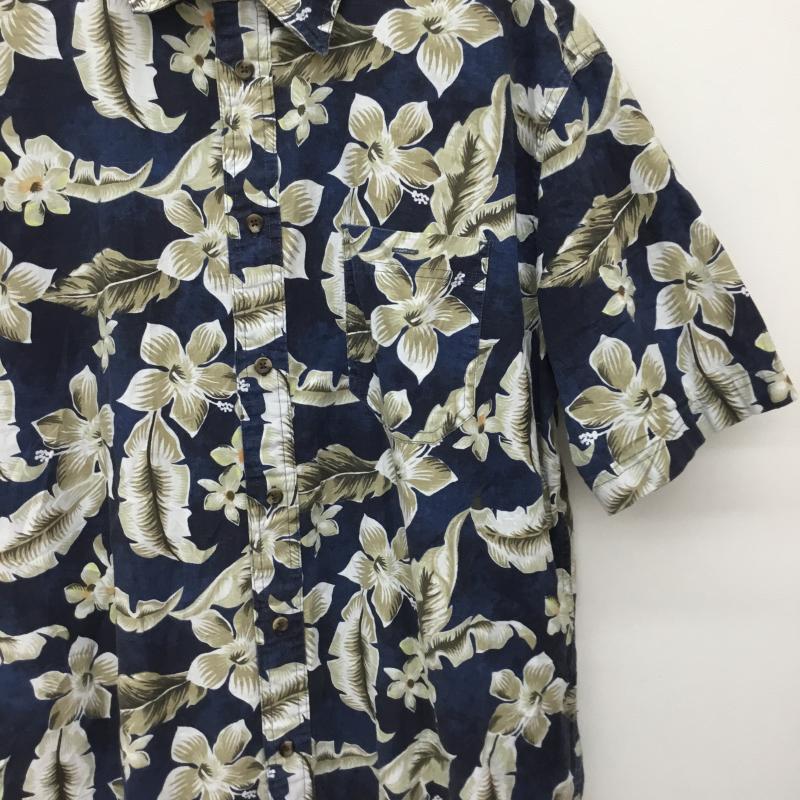 ＵＳフルギ US古着 シャツ、ブラウス 半袖 LL 花柄 X 総柄 紺 / ネイビー / X 白 / ホワイト / X ベージュ / ベージュ /  メンズ USED 古着 中古 10133527