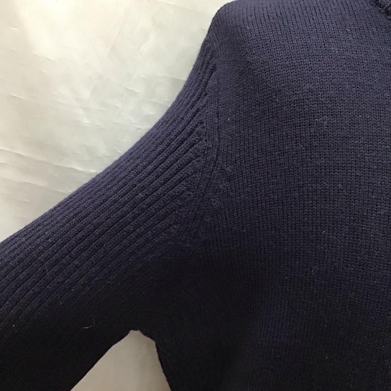 ラコステ LACOSTE ニット、セーター 長袖 長袖ニットカットソー ニット セーター タートルネックニット L ロゴ、文字 紺 / ネイビー /  メンズ USED 古着 中古 10118543