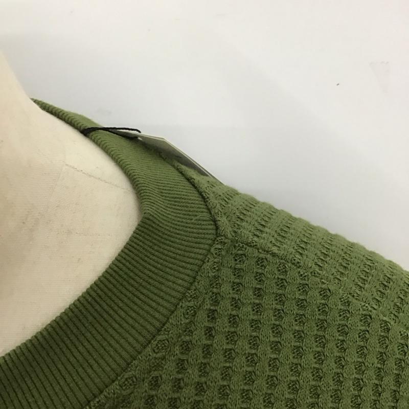 ミュエータ MUHET カットソー 長袖 長袖カットソー クルーネックカットソー ロングスリーブカットソー ワッフル ヘンリーネック LL 無地 カーキ / カーキ /  メンズ USED 古着 中古 10119460