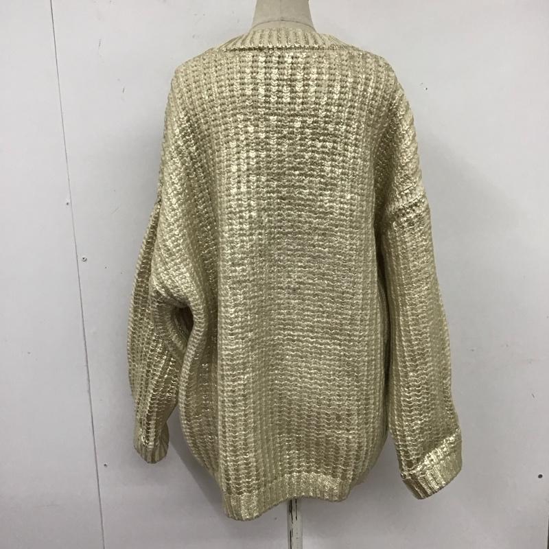 ザラ ZARA ニット、セーター 長袖 9598/287/808 オーバーサイズ フォイル ニット セーター ラメニット S 無地 オフホワイト / オフホワイト /  レディース USED 古着 中古 10124045