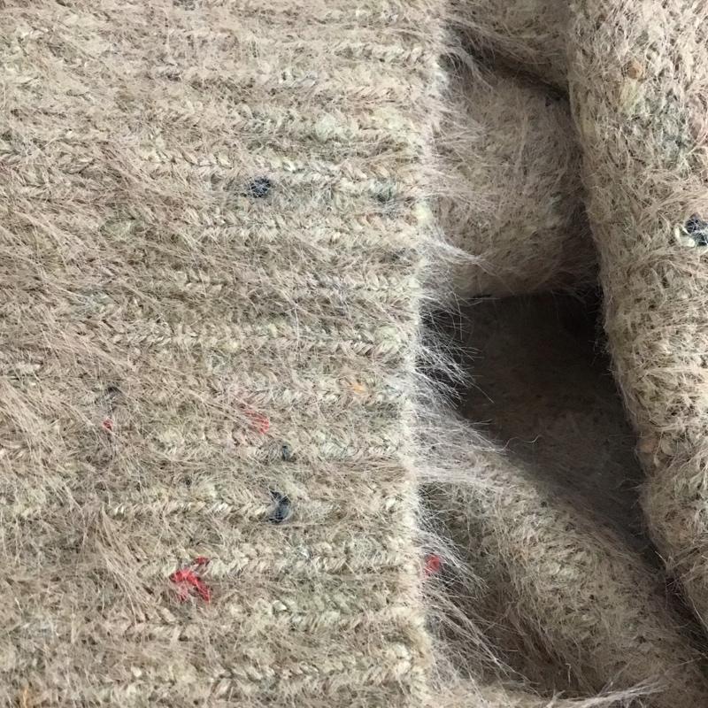 スタディオクリップ studio CLIP ニット、セーター 長袖 長袖ニットカットソー モヘアニット セーター L 総柄 ベージュ / ベージュ /  レディース USED 古着 中古 10145120