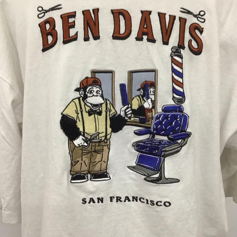 ベンデイビス BEN DAVIS Tシャツ 半袖 C-2580005 グラフィックTシャツ BARBERSHOPEMBROIDERYBIGTEE プリントTシャツ XL プリント 白 / ホワイト /  メンズ USED 古着 中古 10110736