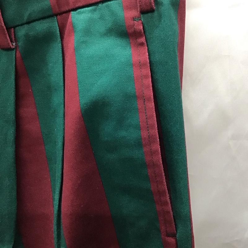 ファッキンオーサム FUCKING AWESOME パンツ スラックス カジュアルパンツ スラックス チノパン ストレートパンツ 34 ストライプ 緑 / グリーン / X えんじ / ワインレッド /  メンズ USED 古着 中古 10111675