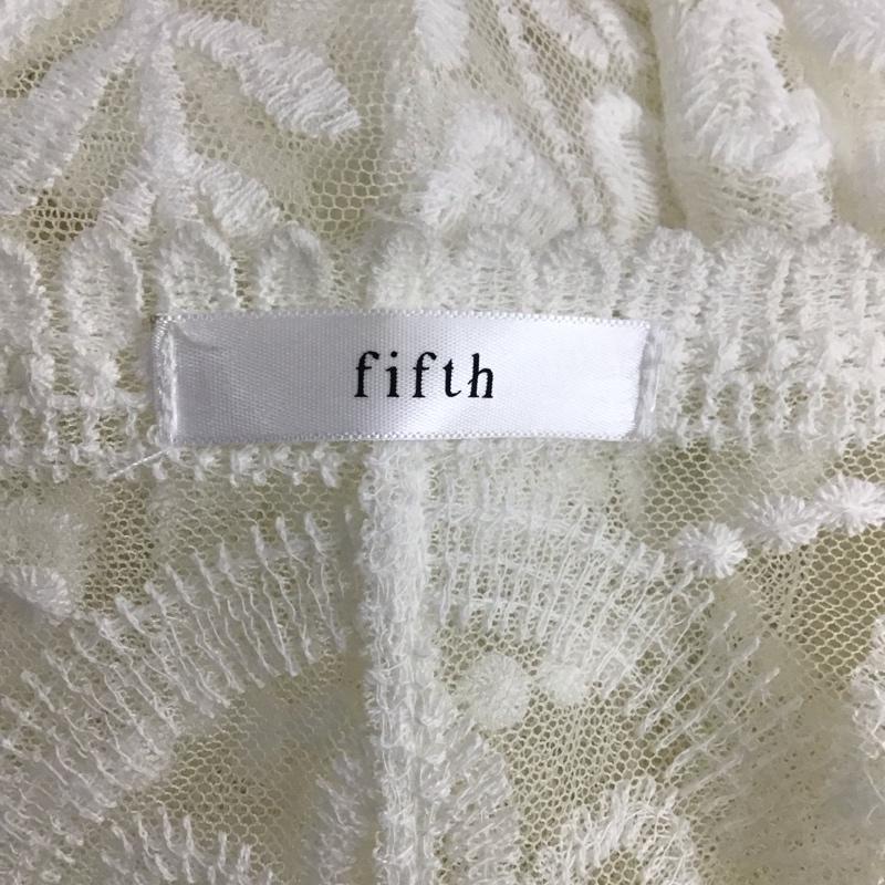 フィフス fifth カーディガン 半袖 半袖カーディガン ロングカーディガン レース シースルー 総柄 白 / ホワイト /  レディース USED 古着 中古 10111907
