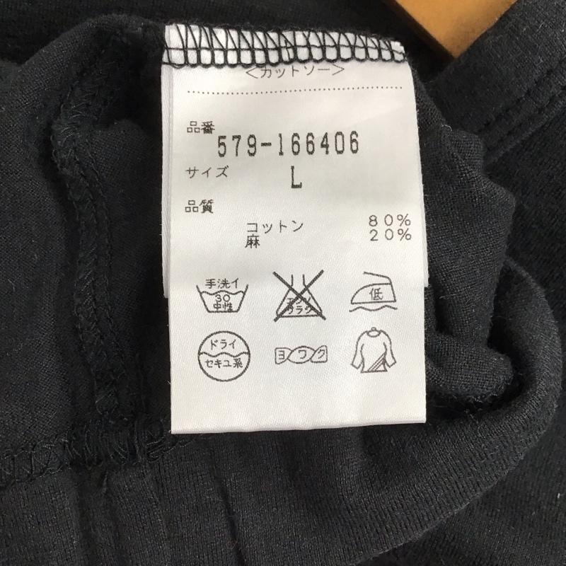 マーガレットハウエル MARGARET HOWELL Tシャツ 半袖 半袖カットソー プリントTシャツ クルーネックカットソー L 無地 黒 / ブラック /  メンズ USED 古着 中古 10128648