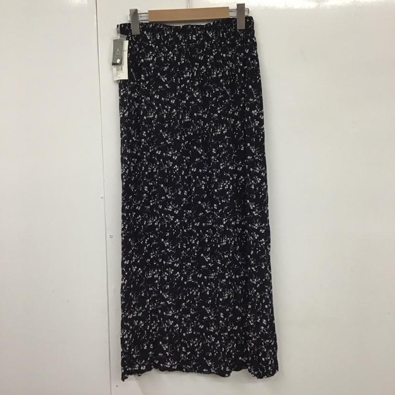 アズールバイマウジー AZUL BY MOUSSY スカート ロングスカート 250DSS31-064C PEDICEL BUTTON SKIRT M 総柄 黒 / ブラック /  レディース USED 古着 中古 10130821