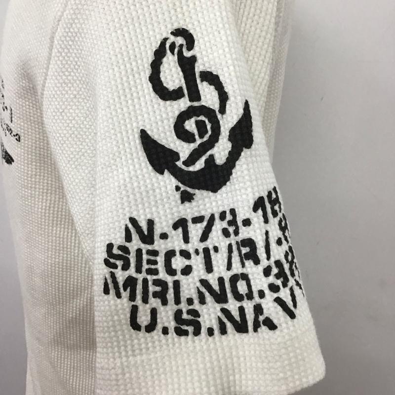 アヴィレックス AVIREX カットソー 半袖 半袖カットソー プリントTシャツ Vネックカットソー L ロゴ、文字 白 / ホワイト /  メンズ USED 古着 中古 10124163