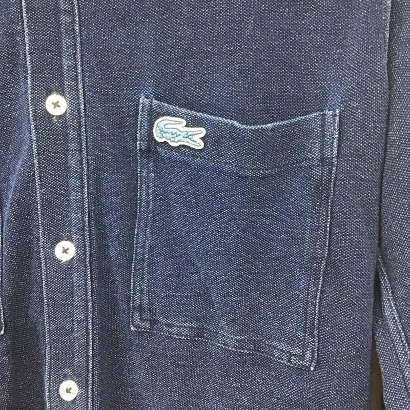 ラコステ LACOSTE シャツ、ブラウス 長袖 長袖シャツ 無地シャツ カラーシャツ ボタンダウンシャツ 3 ロゴ、文字 インディゴ / インディゴ /  メンズ USED 古着 中古 10129082