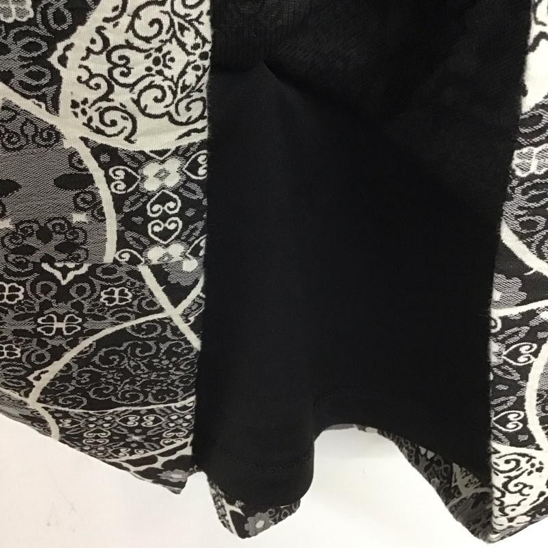 ザラ ZARA TRAFALUC ワンピース ひざ丈スカート 長袖ワンピース ロングワンピース ストレッチ S 総柄 白 / ホワイト / X 黒 / ブラック /  レディース USED 古着 中古 10128899