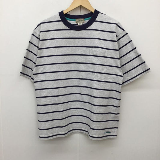 エルエルビーン L.L.Bean Tシャツ 半袖 L ボーダー柄 灰 / グレー / X 紺 / ネイビー /  メンズ USED 古着 中古 10145807