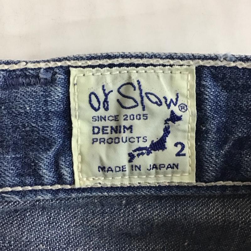 オアスロウ orSlow パンツ デニム、ジーンズ デニムパンツ ストレートパンツ ワイドパンツ カジュアルパンツ 2号 無地 インディゴ / インディゴ /  メンズ USED 古着 中古 10119011