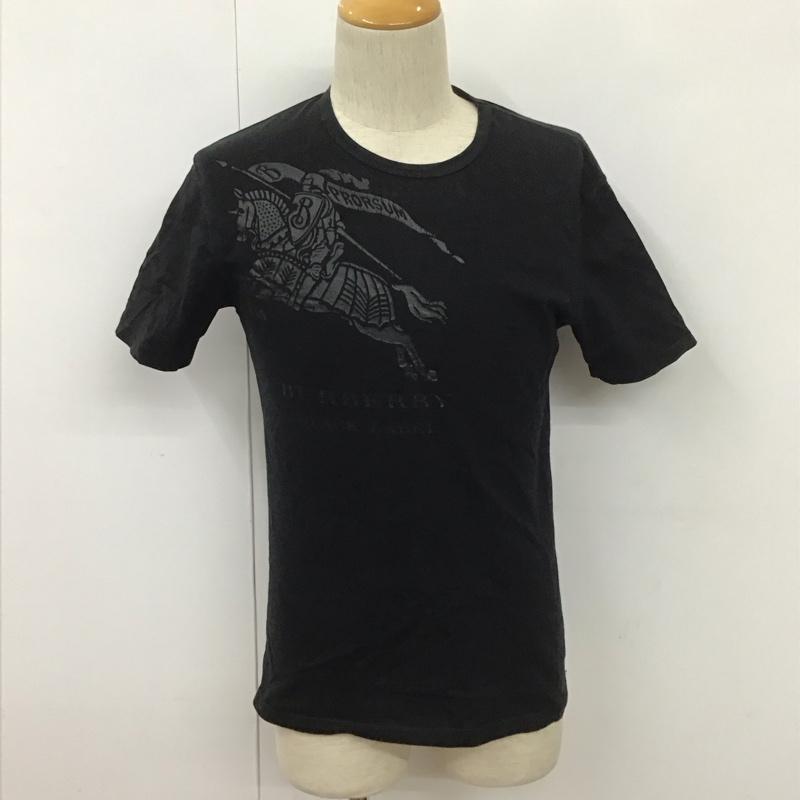 バーバリーブラックレーベル BURBERRY BLACK LABEL Tシャツ 半袖 BMV17-700-09 クルーネック プリント 2 ロゴ、文字 黒 / ブラック /  メンズ USED 古着 中古 10111856