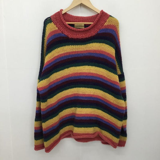 パチャママ PACHAMAMA ニット、セーター 長袖 ボーダー柄 青 / ブルー / X 黄 / イエロー / X 緑 / グリーン / X 桃 / ピンク /  メンズ USED 古着 中古 10136216