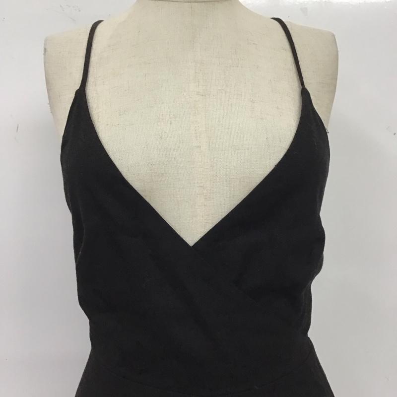 ザラ ZARA ワンピース ロングスカート 2741 041 800 キャミワンピース リネン混 XS 無地 黒 / ブラック /  レディース USED 古着 中古 10109496