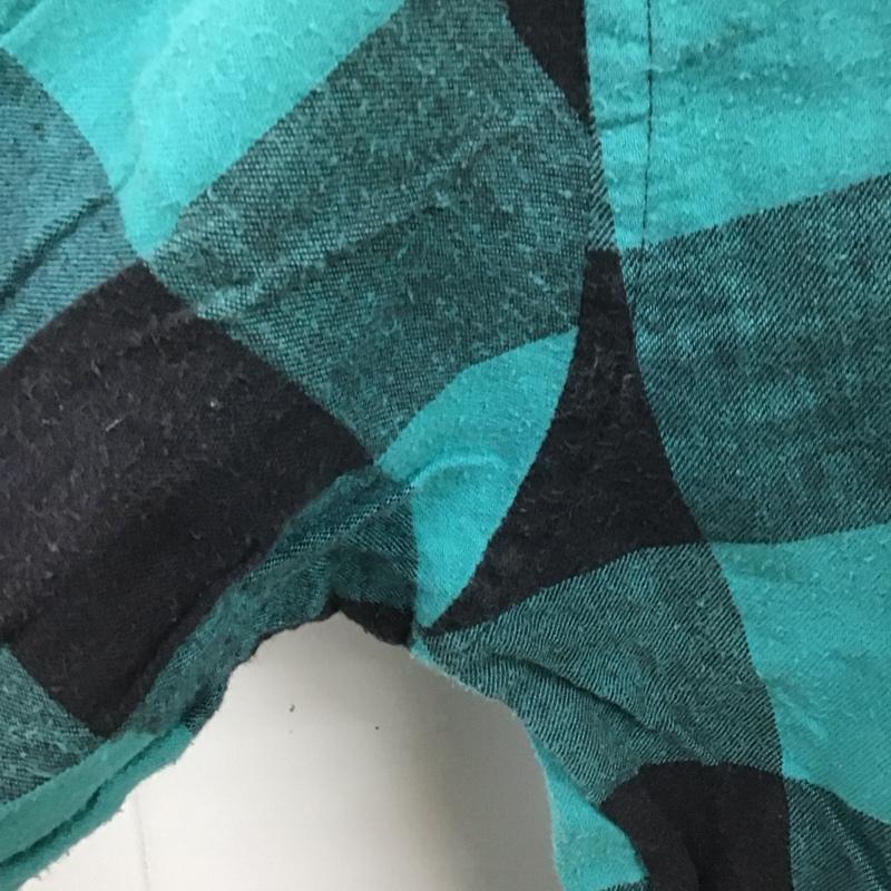 古着 USED シャツ、ブラウス 長袖 L チェック 黒 / ブラック / X 緑 / グリーン /  メンズ USED 古着 中古 10107046