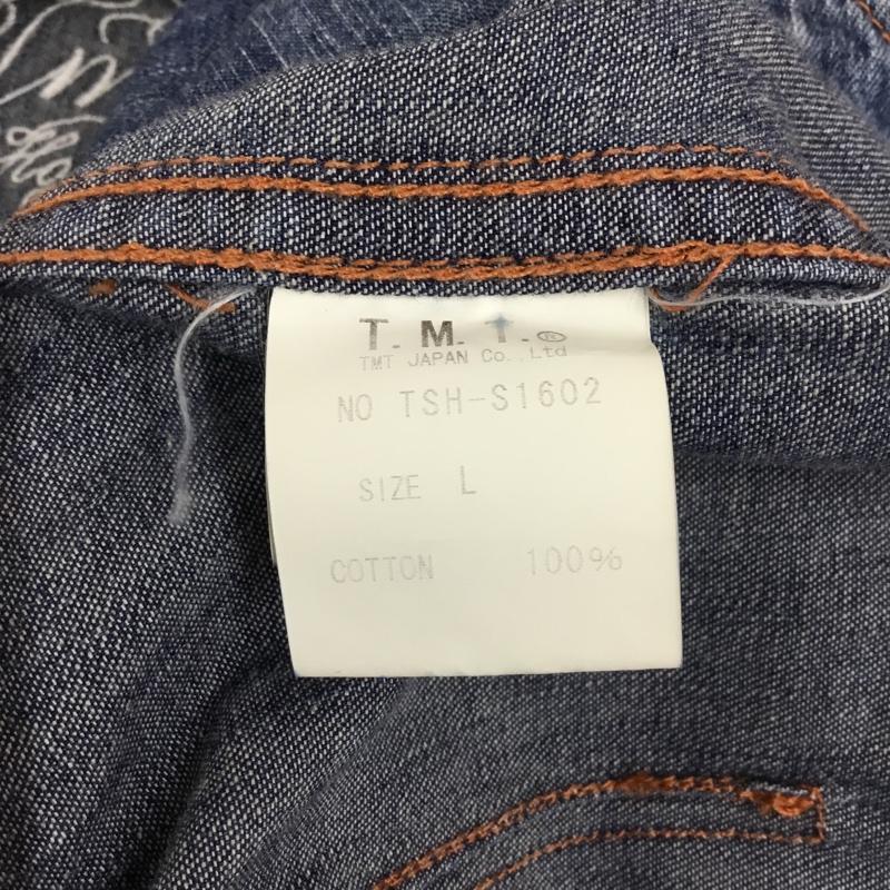ティーエムティー TMT シャツ、ブラウス 長袖 長袖シャツ カラーシャツ ポケットシャツ 長袖カットソー デニムシャツ L 無地 インディゴ / インディゴ /  メンズ USED 古着 中古 10118654