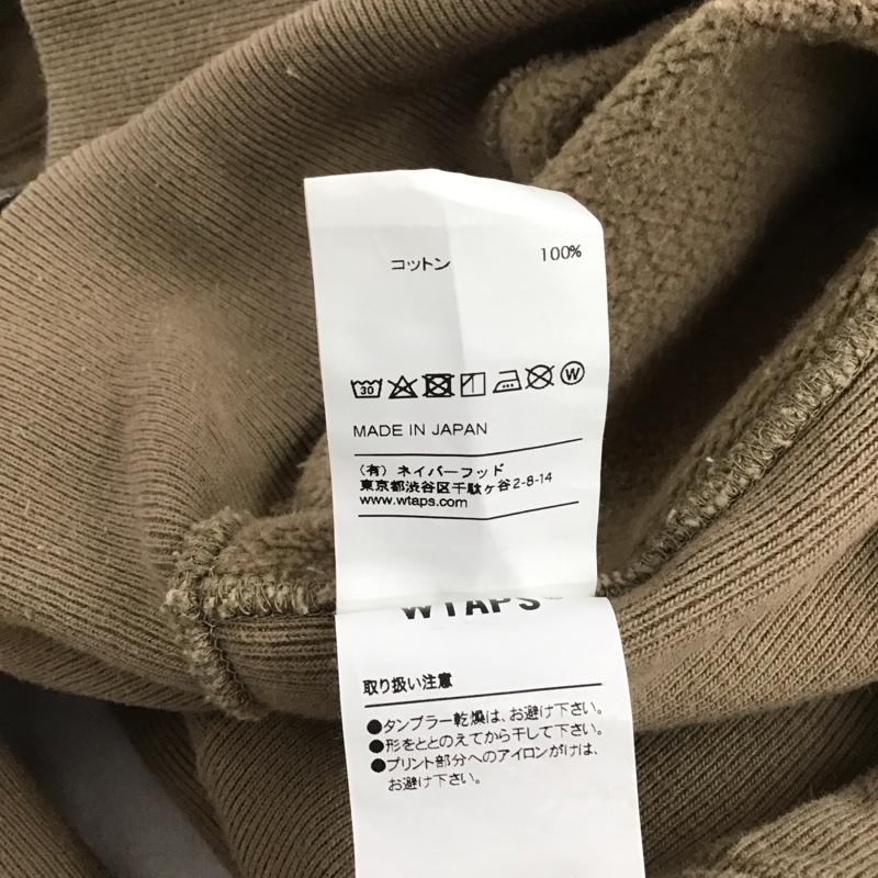 ダブルタップス W)TAPS パーカー 長袖 172ardt-csm08 17AW DESIGNHOODEDSWEATSHIRT COTTON M ロゴ、文字 グレージュ / グレージュ /  メンズ USED 古着 中古 10145854