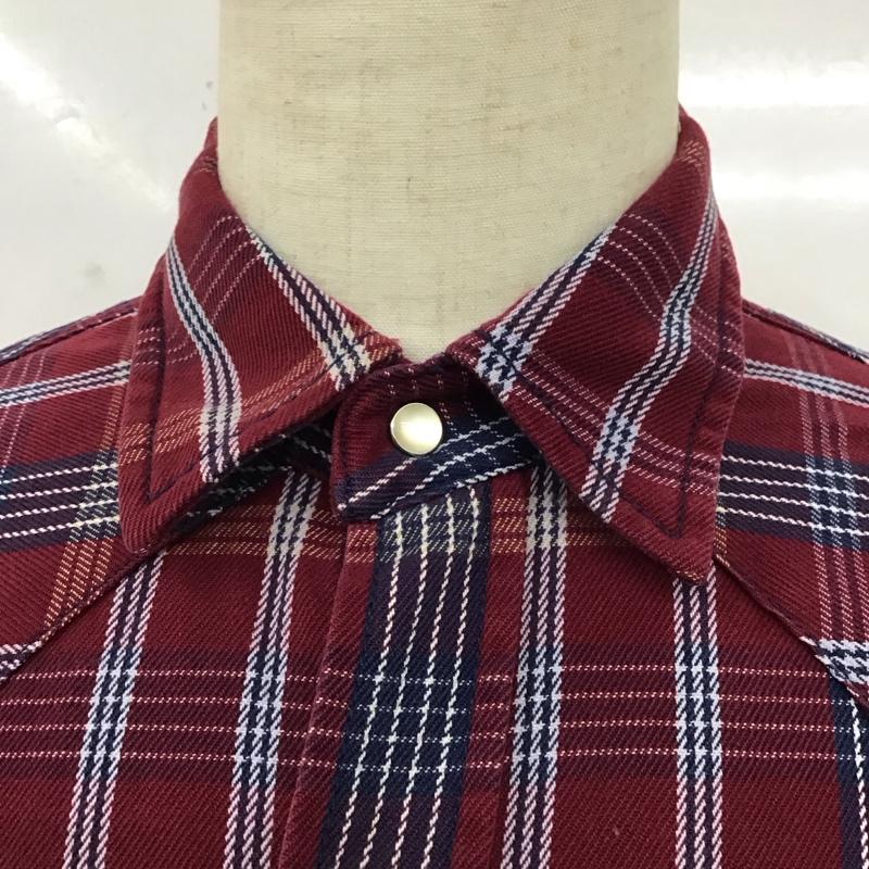 リーバイスレッドタブ Levi s RED TAB シャツ、ブラウス 長袖 ウエスタンシャツ L チェック えんじ / ワインレッド /  メンズ USED 古着 中古 10123296