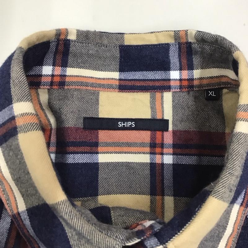 シップス SHIPS シャツ、ブラウス 長袖 111-15-0379 リラックスフィット レギュラーカラー ネルシャツ XL チェック マルチカラー / マルチカラー /  メンズ USED 古着 中古 10117023
