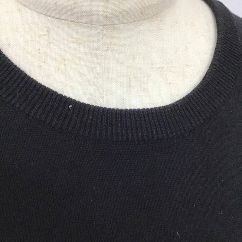 トミーヒルフィガー TOMMY HILFIGER ニット、セーター 長袖 78B9263 クルーネック XXL ワンポイント 黒 / ブラック /  メンズ USED 古着 中古 10112933
