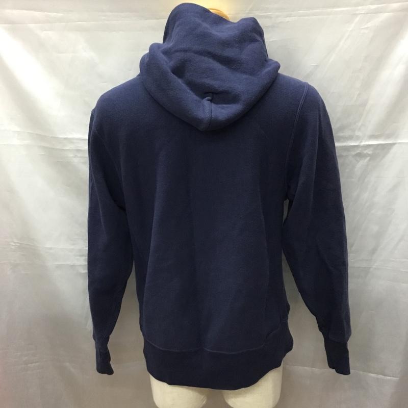 チャンピオン Champion パーカー 長袖 ジップパーカー L 無地 紺 / ネイビー /  メンズ USED 古着 中古 10113449