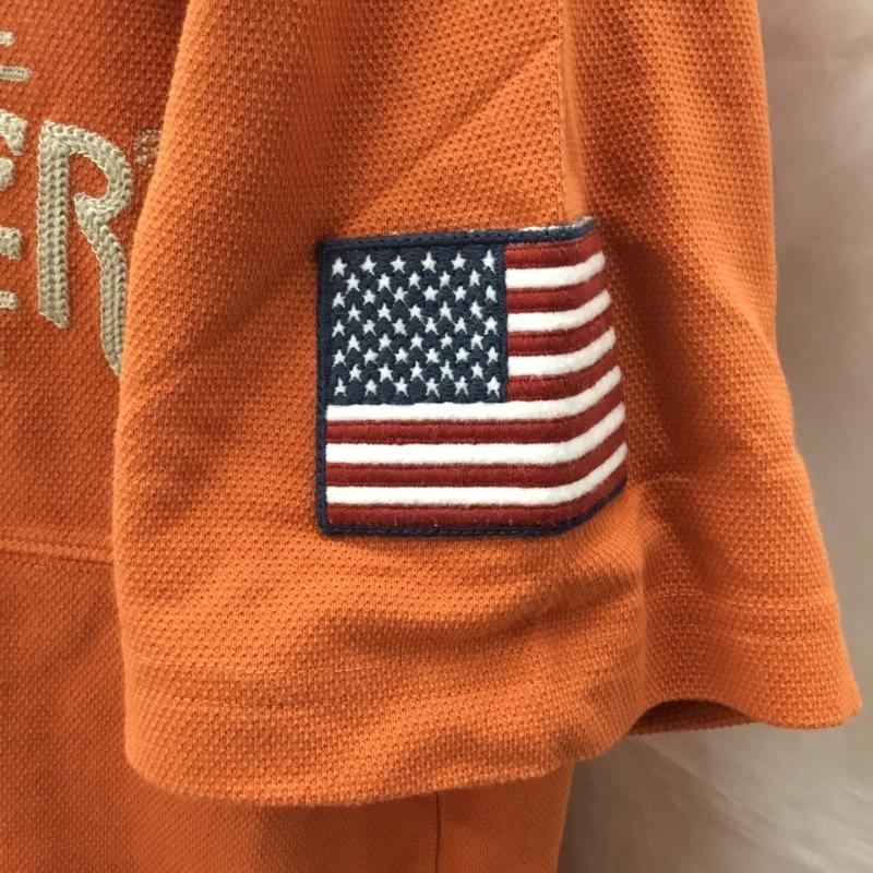 エディーバウアー Eddie Bauer ポロシャツ 半袖 タグ付き M ロゴ、文字 橙 / オレンジ /  メンズ USED 古着 中古 10112866