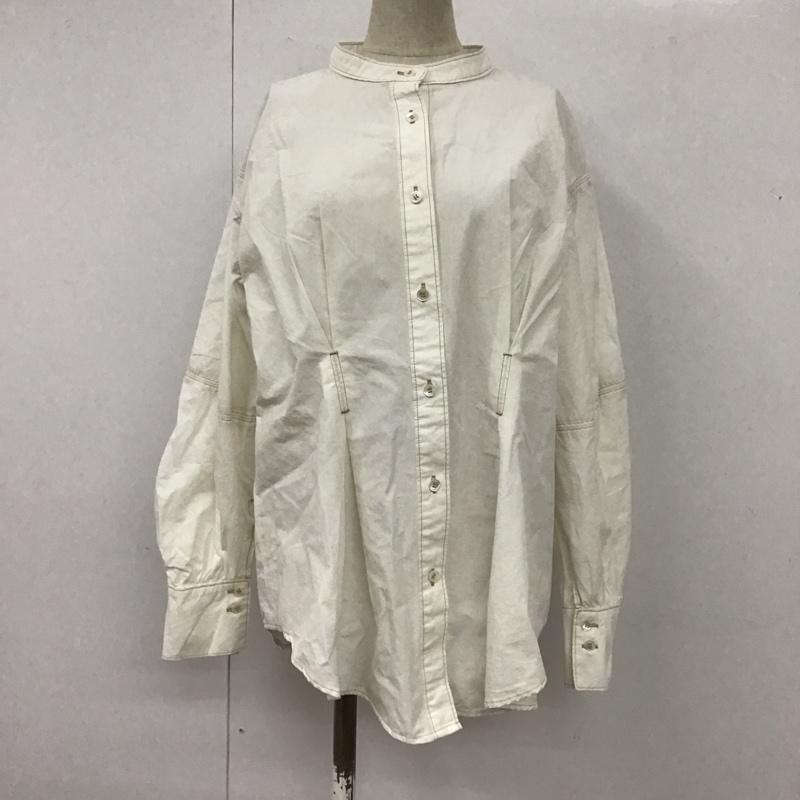 ローズバッド ROSE BUD シャツ、ブラウス 長袖 600-1110011 ノーカラー FREE 無地 白 / ホワイト /  レディース USED 古着 中古 10108365