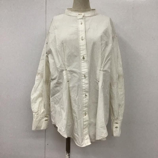ローズバッド ROSE BUD シャツ、ブラウス 長袖 600-1110011 ノーカラー FREE 無地 白 / ホワイト /  レディース USED 古着 中古 10108365