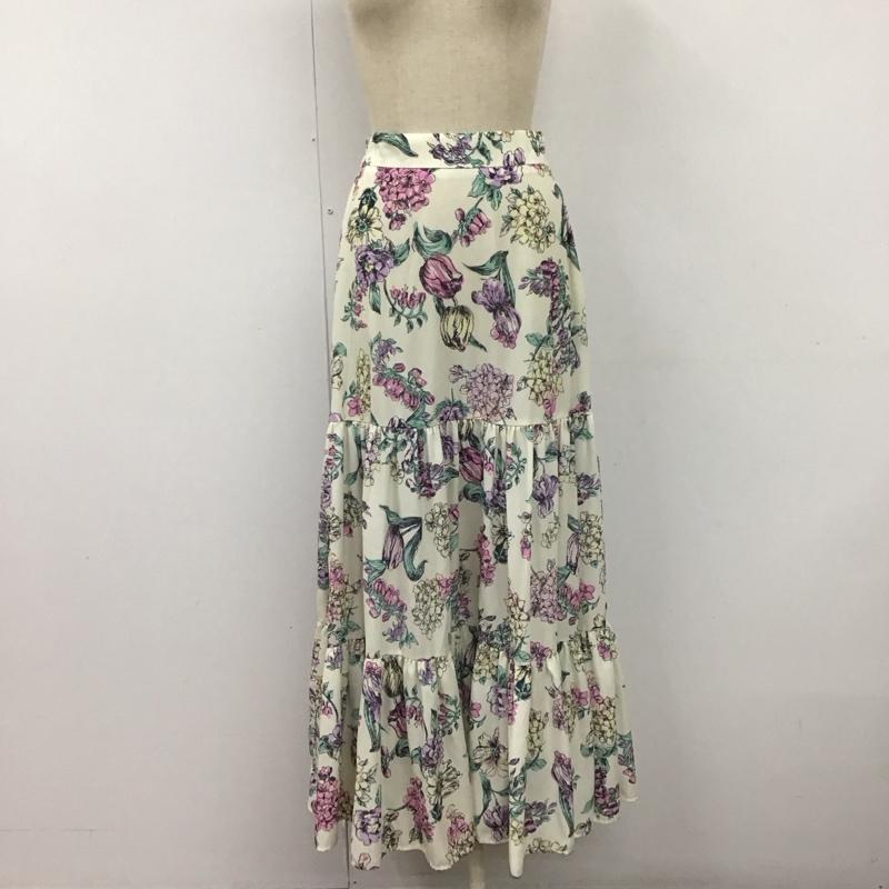 デュラス DURAS スカート ロングスカート D0580280 ティアードスカート FREE 花柄 オフホワイト / オフホワイト /  レディース USED 古着 中古 10120032