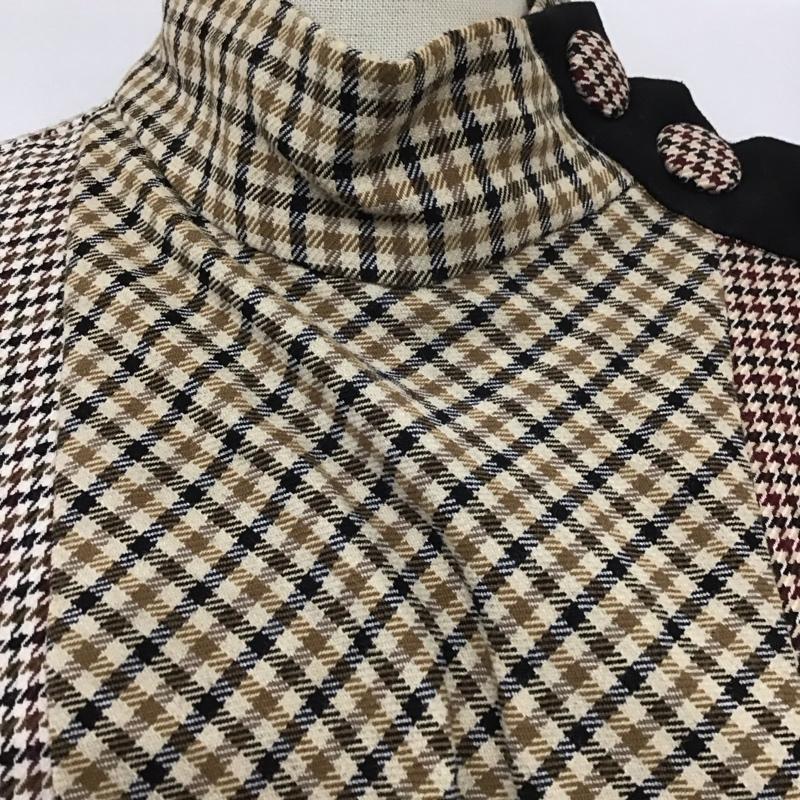 ザラウーマン ZARA WOMAN ワンピース ロングスカート 長袖ワンピース ノーカラーワンピース フレアロングワンピース M チェック マルチカラー / マルチカラー /  レディース USED 古着 中古 10111162