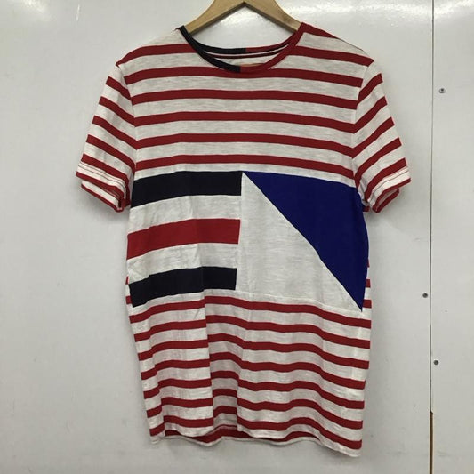 トミーヒルフィガー TOMMY HILFIGER Tシャツ 半袖 半袖カットソー プリントTシャツ クルーネックカットソー ボーダー M ボーダー柄 白 / ホワイト / X 黒 / ブラック / X 青 / ブルー / X 赤 / レッド /  メンズ USED 古着 中古 10133113