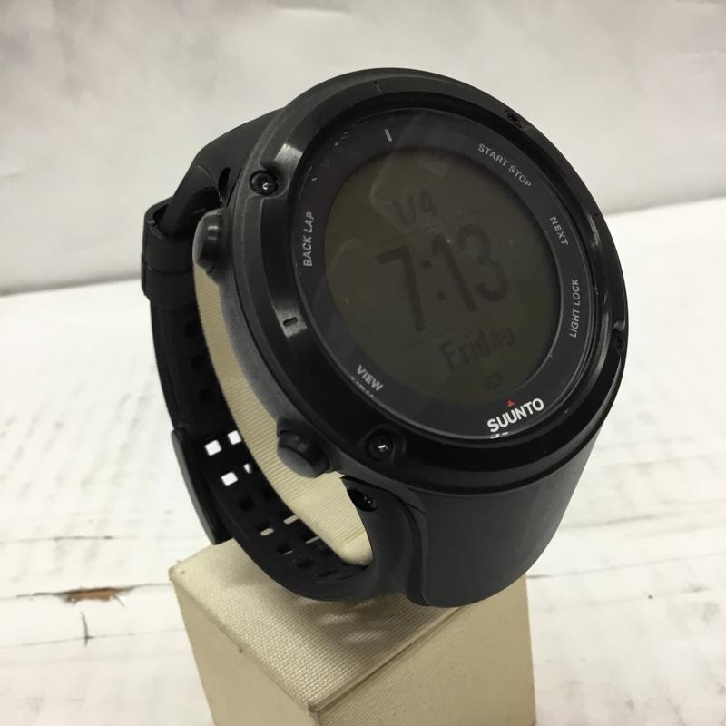 スント SUUNTO 腕時計 デジタル AMBIT2 100M-300FT-10BAR GPS 箱有 ロゴ、文字 黒 / ブラック /  メンズ USED 古着 中古 10106656