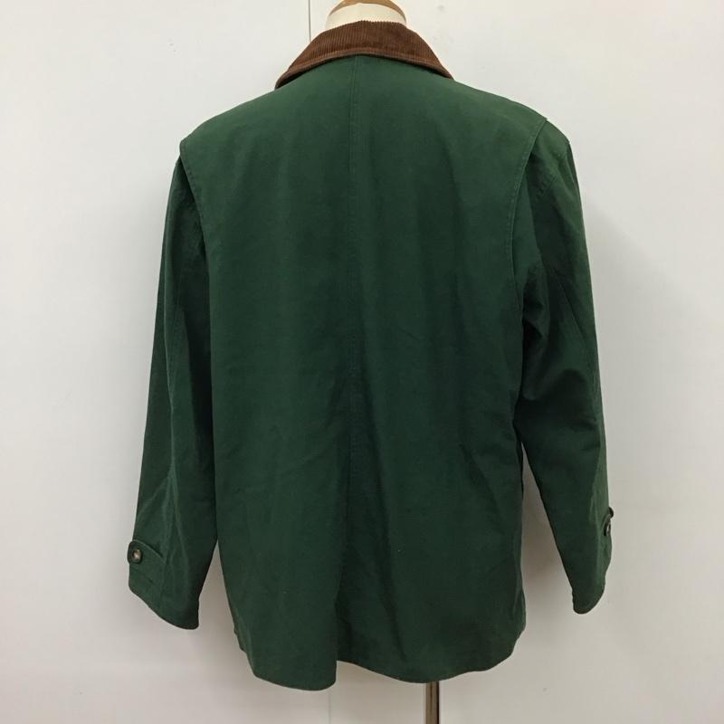 ランズエンド LANDS END ジャケット、上着 ジャンパー、ブルゾン 長袖ジャケット ロングカラージャケット アウター 前ボタン M 無地 緑 / グリーン /  メンズ USED 古着 中古 10118291